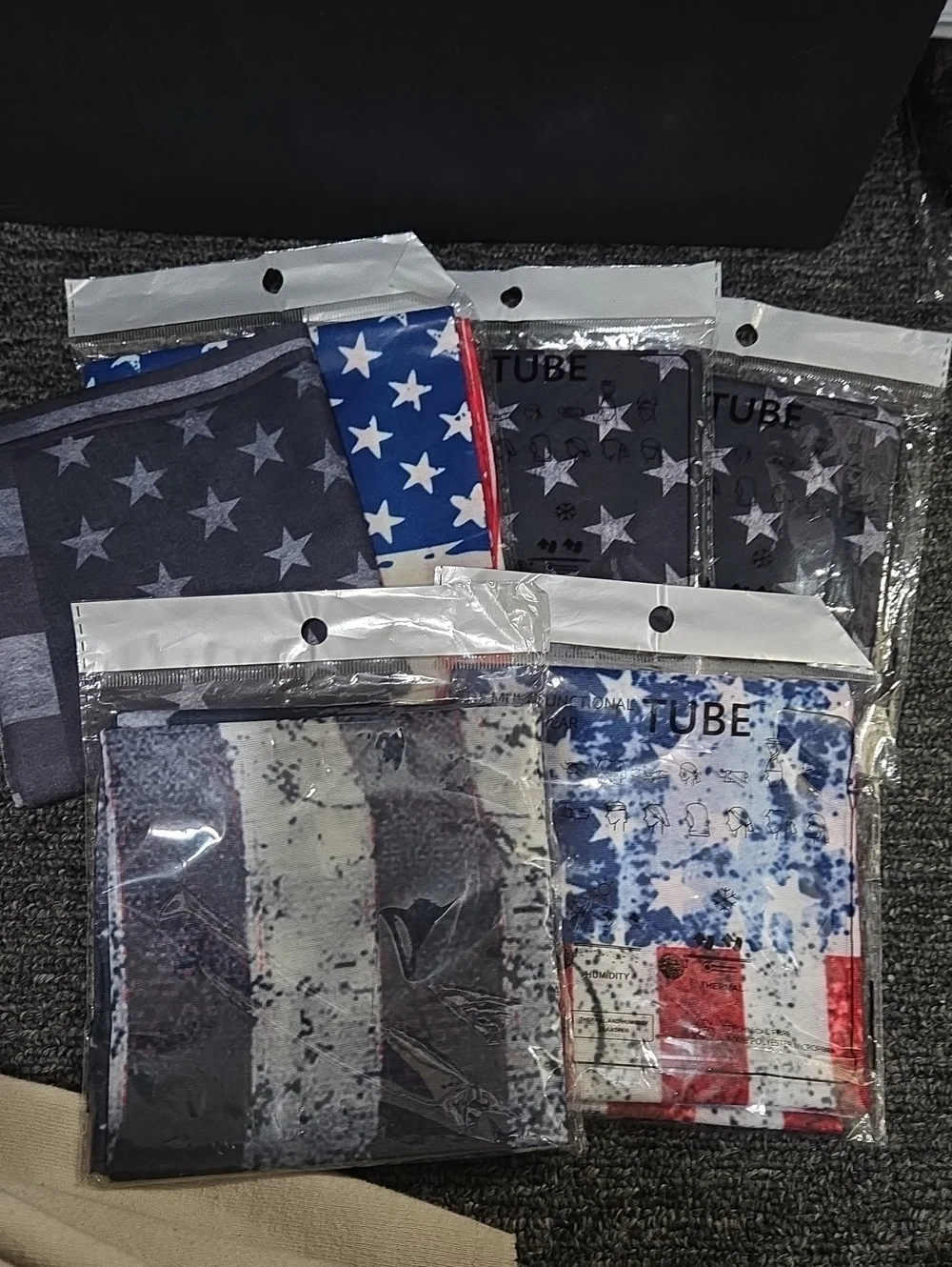 Set Of 8 American Flag Star & Stripe Gaitgers/face Masks - Amercan Flag Design